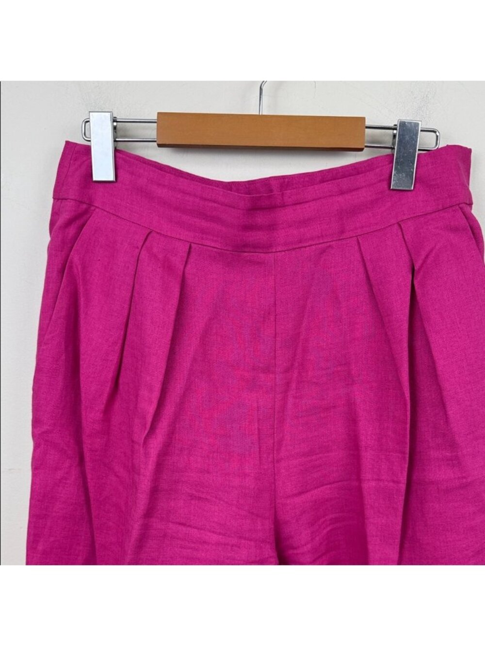 Theory Hot Pink Linen Suit Set Double Breasted Blazer & Trousers 6 - Picture 12 of 15